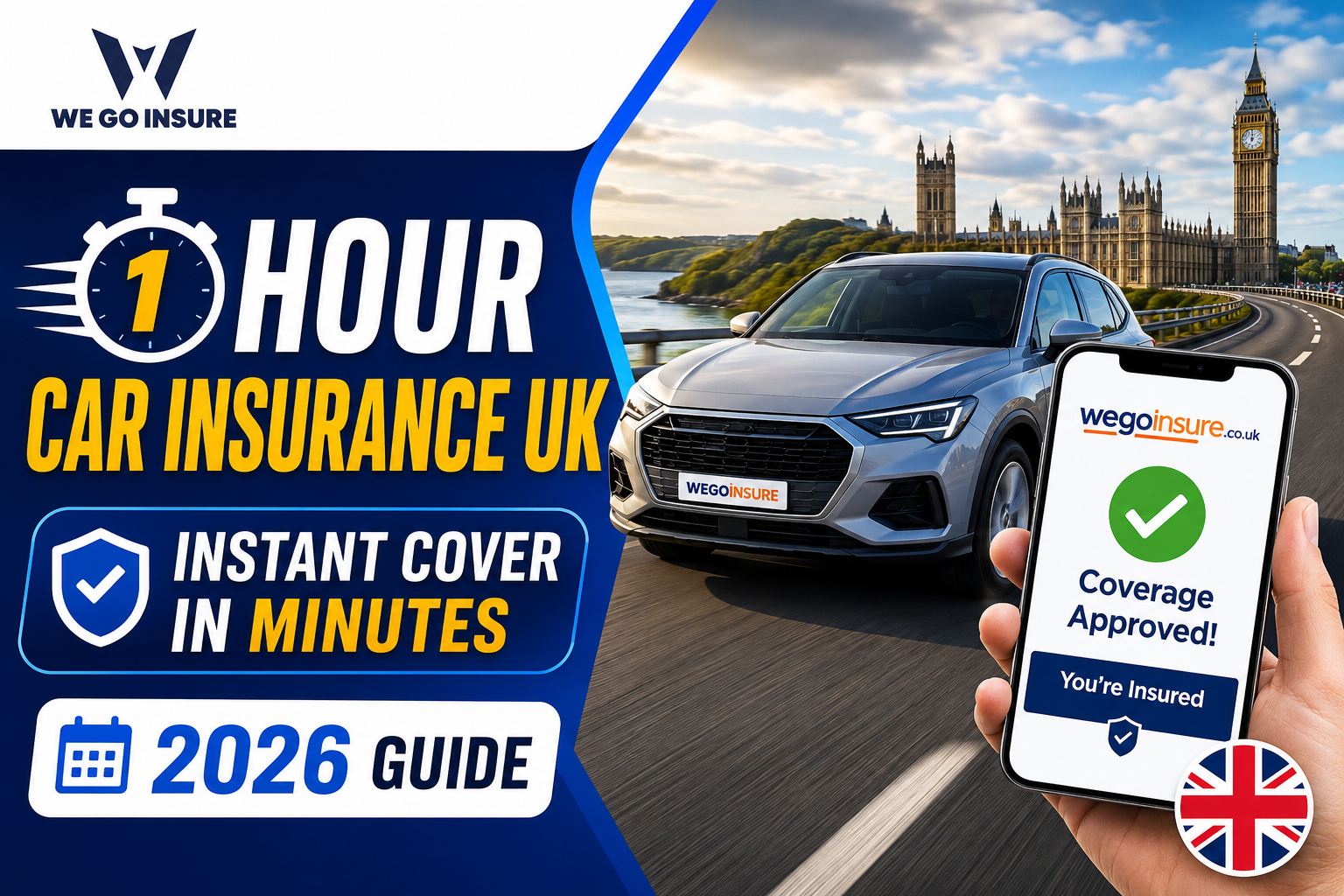 1 Hour Car Insurance UK, Complete Guide, Costs & Instant Cover in 2026